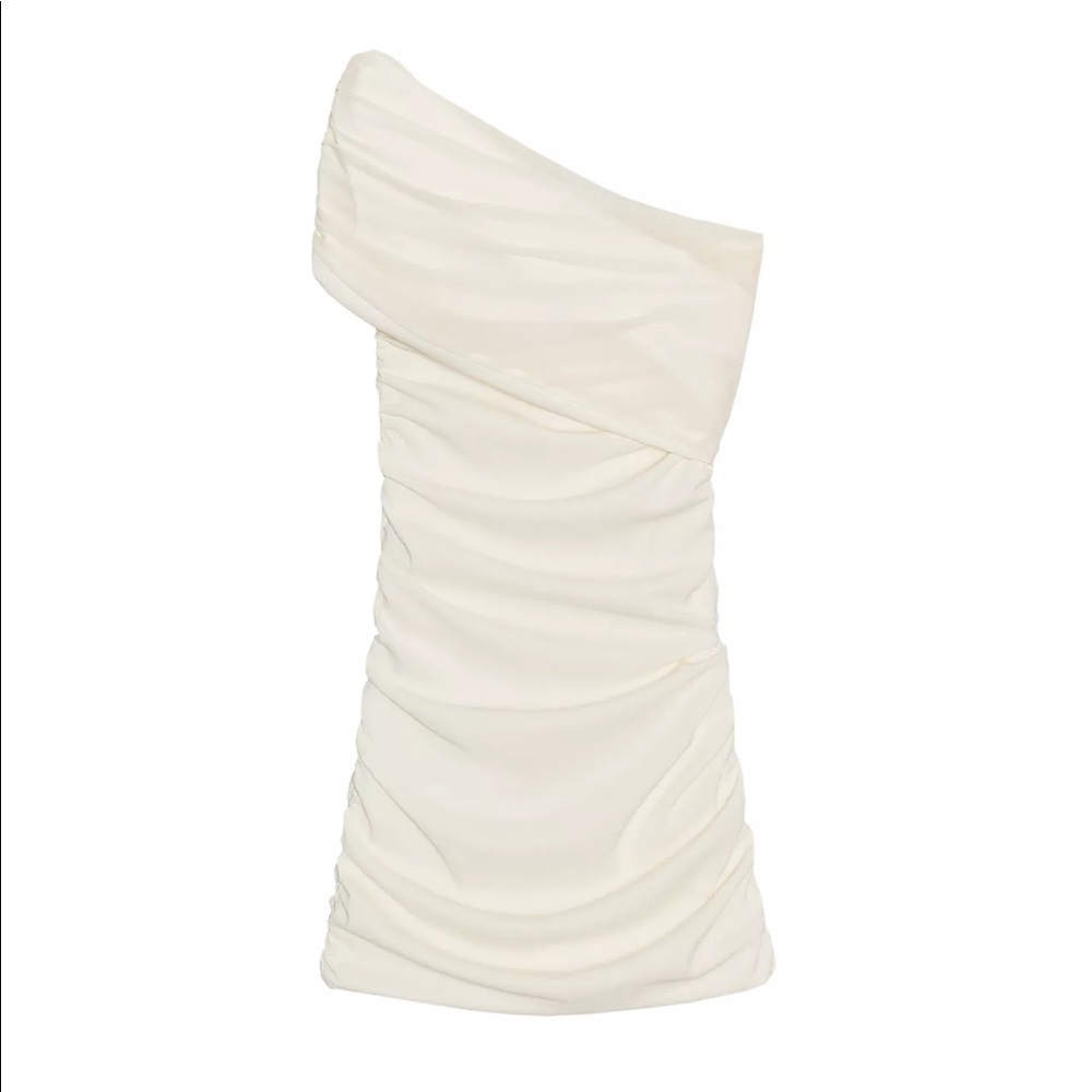 Zara off the shoulder mini dress size m NWT oyster white